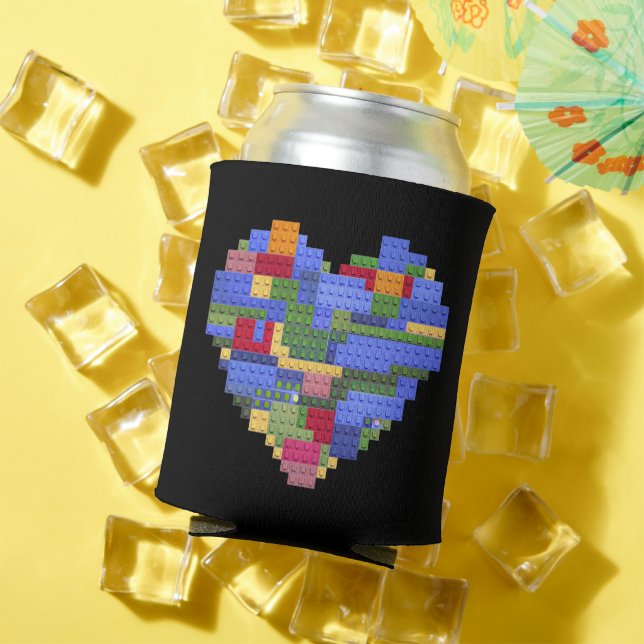 Master Builder Block Brick Building Heart Valentin Can Cooler (In Situ Summer)