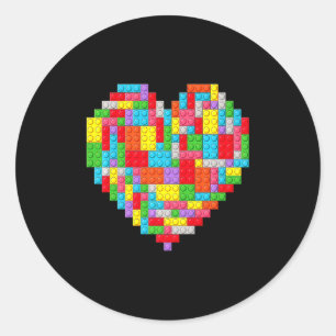 Master Builder Block Brick Building Heart Valentin Classic Round Sticker