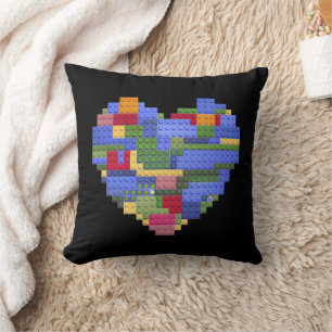 Master Builder Block Brick Building Heart Valentin Cushion