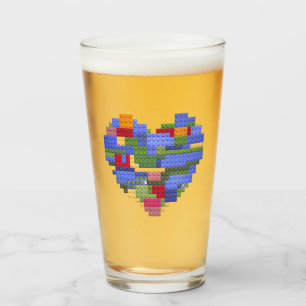 Master Builder Block Brick Building Heart Valentin Glass