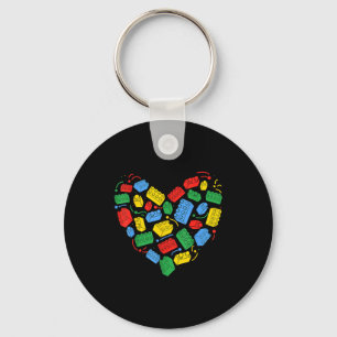 Master Builder Block Brick Building Heart Valentin Key Ring
