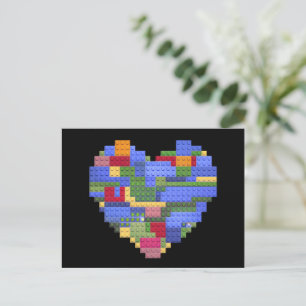 Master Builder Block Brick Building Heart Valentin Postcard