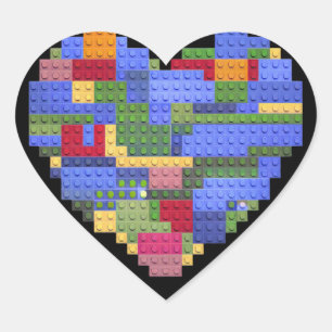 Master Builder Block Brick Building Heart Valentin Sticker