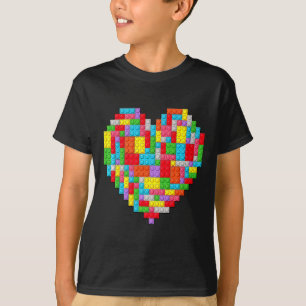 Master Builder Block Brick Building Heart Valentin T-Shirt