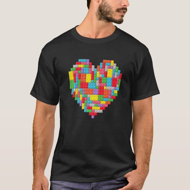 Master Builder Block Brick Building Heart Valentin T-Shirt (Front)