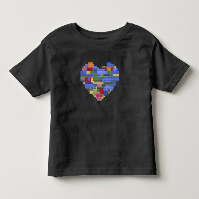 Master Builder Block Brick Building Heart Valentin Toddler T-Shirt (Front)