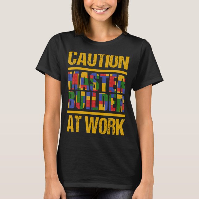 Master Builder Building Blocks Bricks 1 T-Shirt (Front)