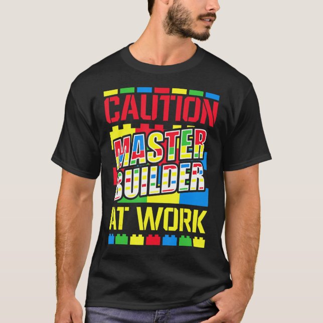Master Builder Building Blocks Bricks 7 T-Shirt (Front)