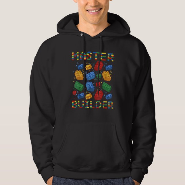 Master Builder  Building Blocks  For Boys Kids Men Hoodie (Front)
