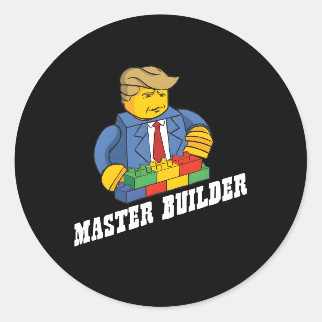 Master Builder Building Blocks Youth Classic Round Sticker (Front)