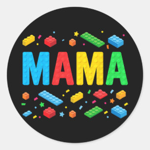 Master Builder Building Bricks Blocks Funny Mother Classic Round Sticker
