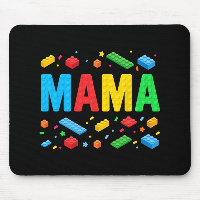 Master Builder Building Bricks Blocks Funny Mother Mouse Pad (Front)