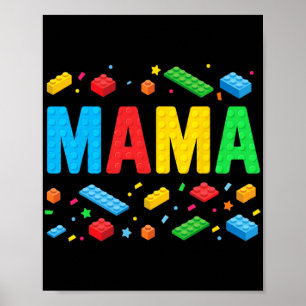 Master Builder Building Bricks Blocks Funny Mother Poster