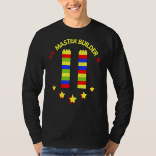 Master Builder Cute Block Building 11th Birthday B T-Shirt