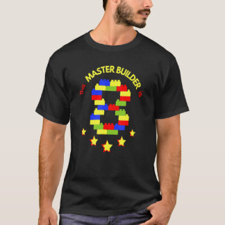 Master Builder Cute Block Building 8th Birthday Bo T-Shirt