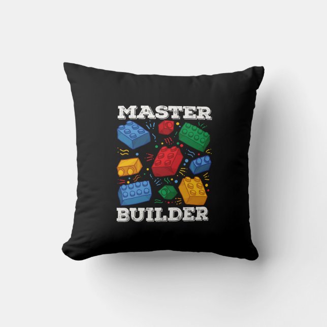 Master Builder Cute Block Building Kids Toys Brick Cushion (Front)