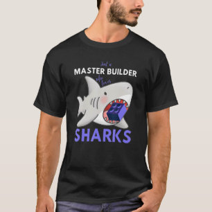 Master Builder Cute Block Building Shark T-Shirt
