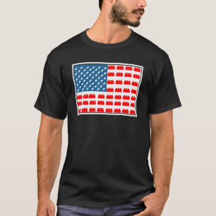Master Builder Cute Block Building Us Flag T-Shirt