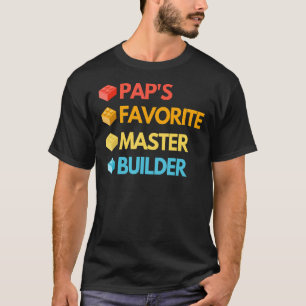 Master Builder Cute Block Building Vintage For Gr T-Shirt