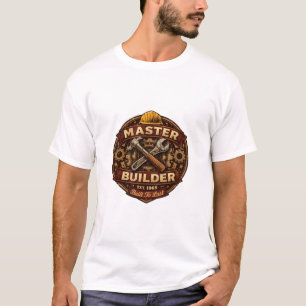 Master Builder Est 1965 Vintage Badge Logo Design T-Shirt