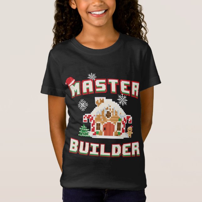 Master Builder Gingerbread House Construction Deco T-Shirt (Front)