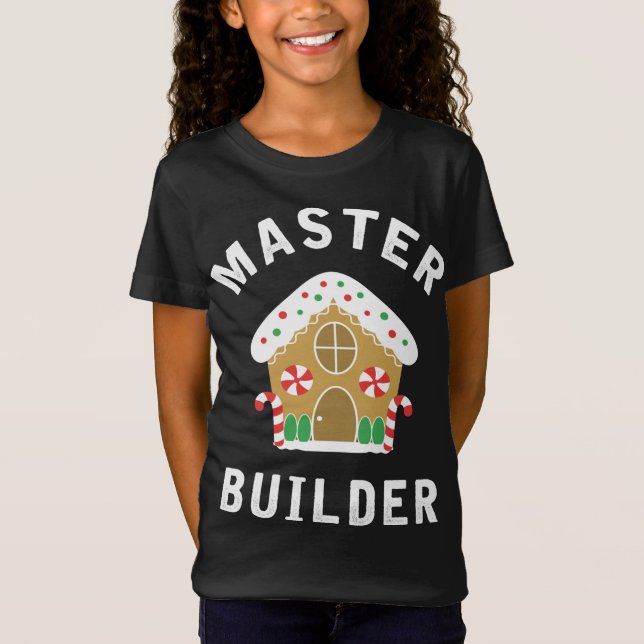 Master Builder Gingerbread House Funny Christmas B T-Shirt (Front)