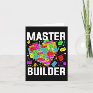 Master Builder Heart Block Brick Building Card