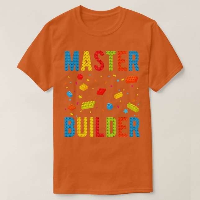 Master Builder Kids Building Blocks Brick Builder  T-Shirt (Design Front)