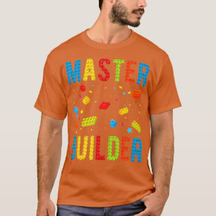 Master Builder Kids Building Blocks Brick Builder  T-Shirt
