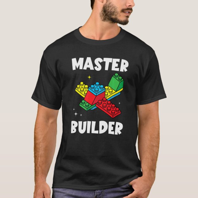 Master Builder Kids Building Blocks Brick Toy Mast T-Shirt (Front)