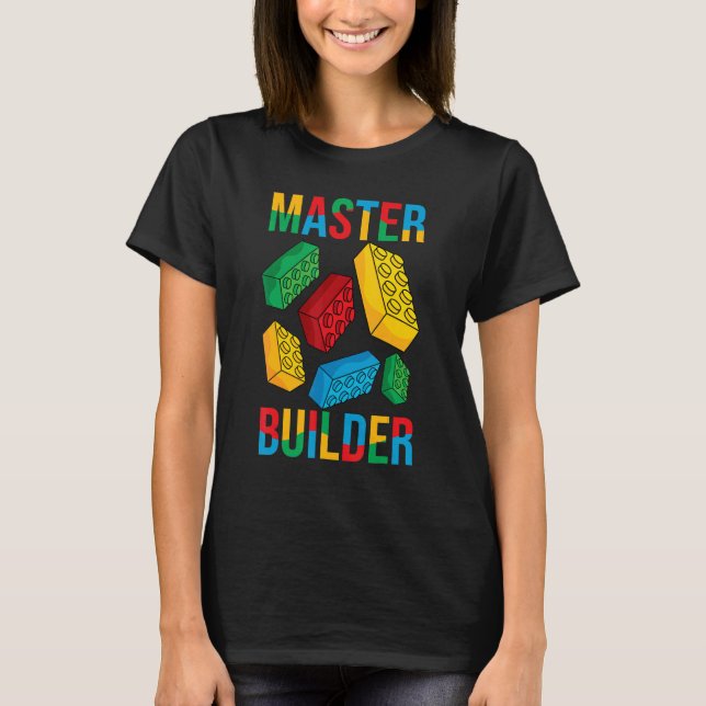 Master Builder Kids Building Blocks Brick Toy Mast T-Shirt (Front)
