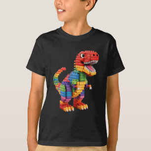 Master Builder Men Boys Kids Building Bricks Dinos T-Shirt
