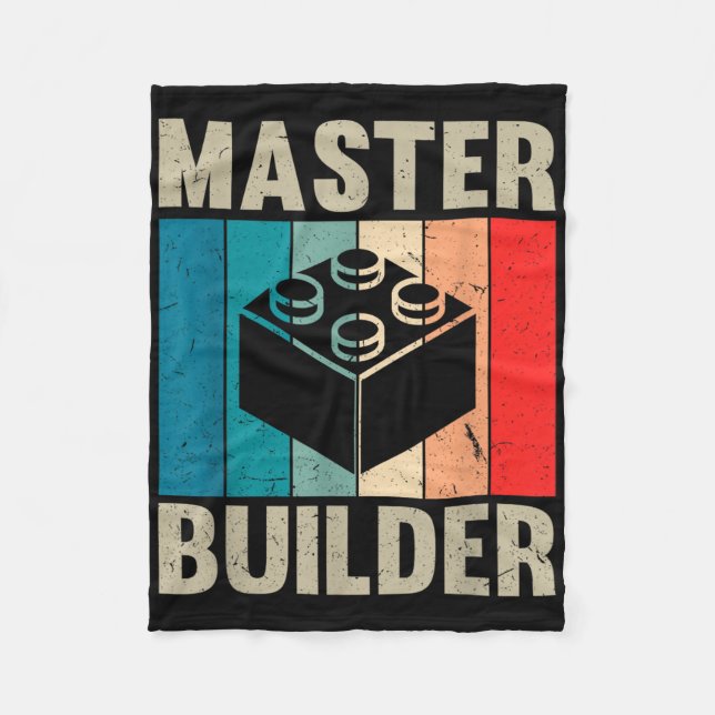 Master Builder Recto Boys Building Blocks Set Toys Fleece Blanket (Front)