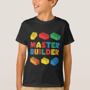 Master Builder Shirt Bricks Blocks Adult Kids Boys