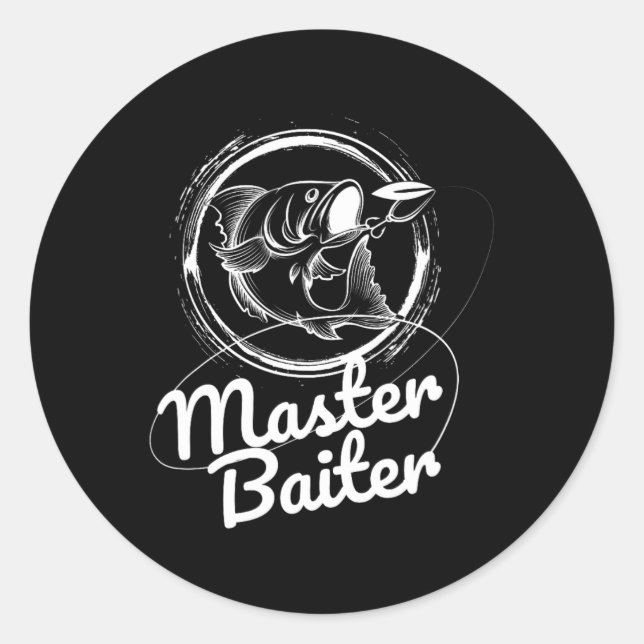 Master Byiter Fishing Shirt  Classic Round Sticker (Front)
