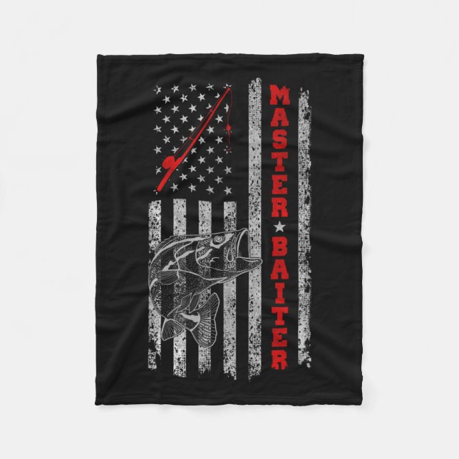 Master Byiter For Men Funny Fishing Shirts Men Fis Fleece Blanket (Front)