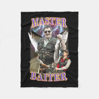 Master Byiter Vintage B Fishing Funny Angler  Fleece Blanket