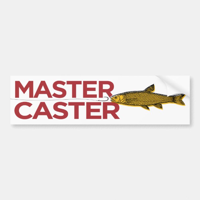 Master Caster Catching Fish Fishing Bumper Sticker (Front)