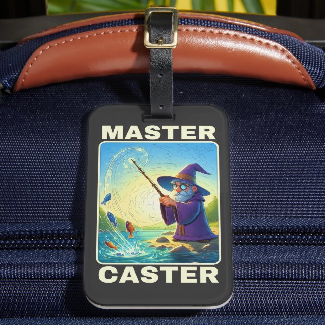 Master Caster - Magic Fishing Wizard Luggage Tag (Front Insitu 2)