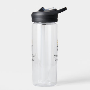 Master chef add name black pan yellow fire fume co water bottle
