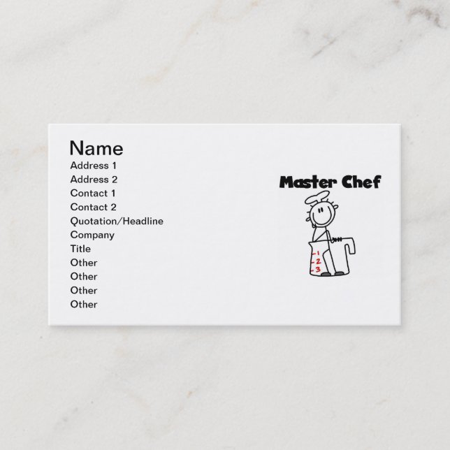 Master Chef Business Card (Front)
