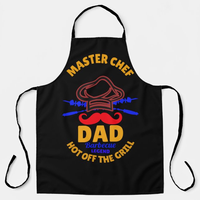 MASTER CHEF - Dad. Hot off the grill! Apron (Front)