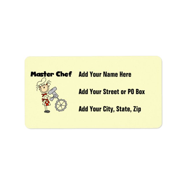 Master Chef - Female Label (Front)