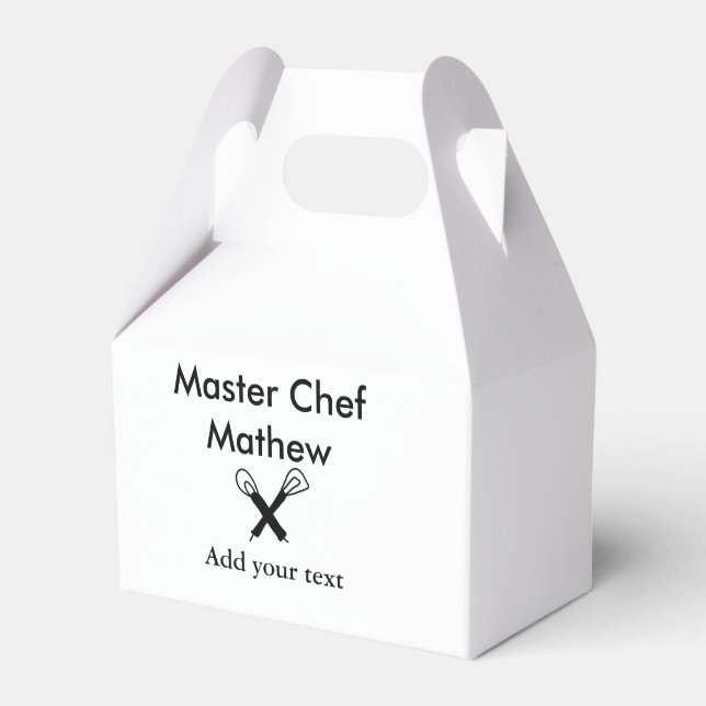Master chef kitchen bakery cook add text name cutl favour box (Front Side)