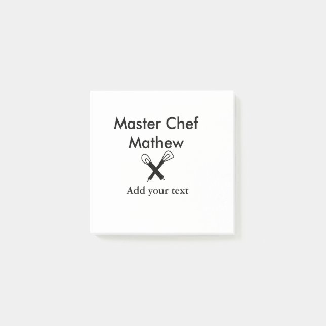 Master chef kitchen bakery cook add text name cutl post-it notes (Front)
