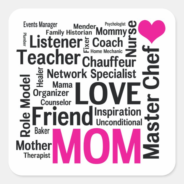 Master Chef Mum - Mother's Day Appreciation Square Sticker (Front)