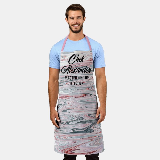 Master Chef Of the Kitchen Colourful Personalise Apron (Worn)