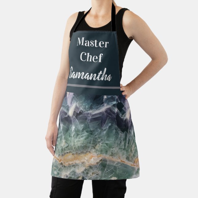 Master Chef Striped Gem Colourful Gemstone Apron (Insitu)
