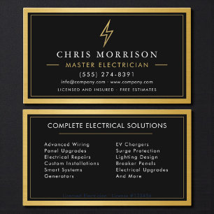 Master Electrician Metal Business Card
