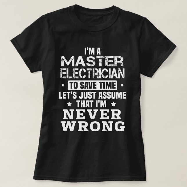 Master Electrician T-Shirt (Design Front)